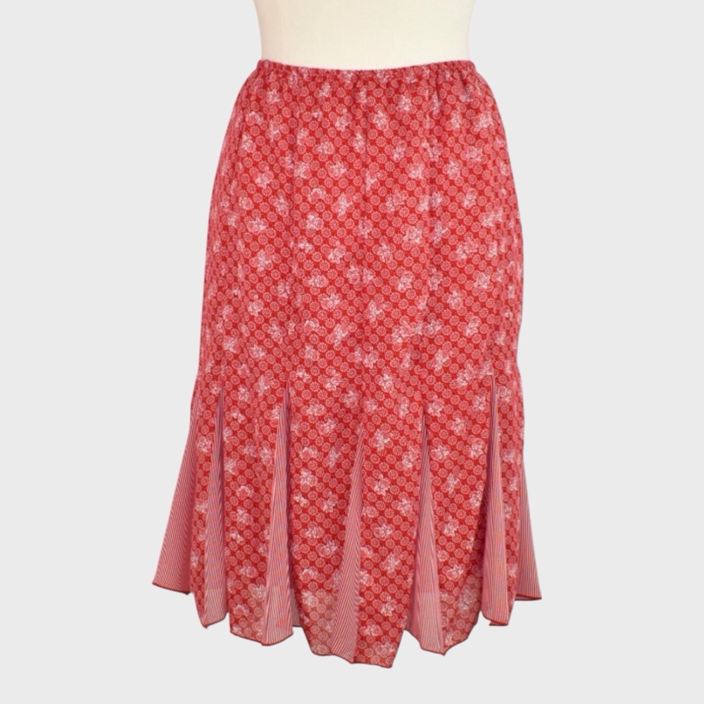 Floral Godet Midi Skirt